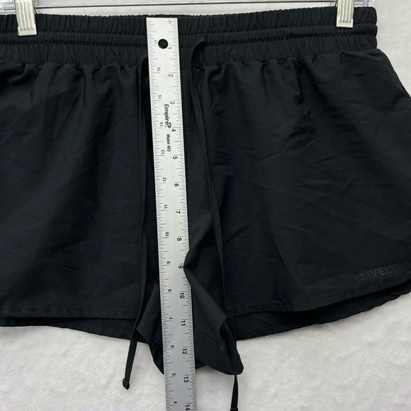 Lively Shorts Women's Sz M Black Elastic Waistband Drawstring Highrise Pull On - Picture 4 of 6